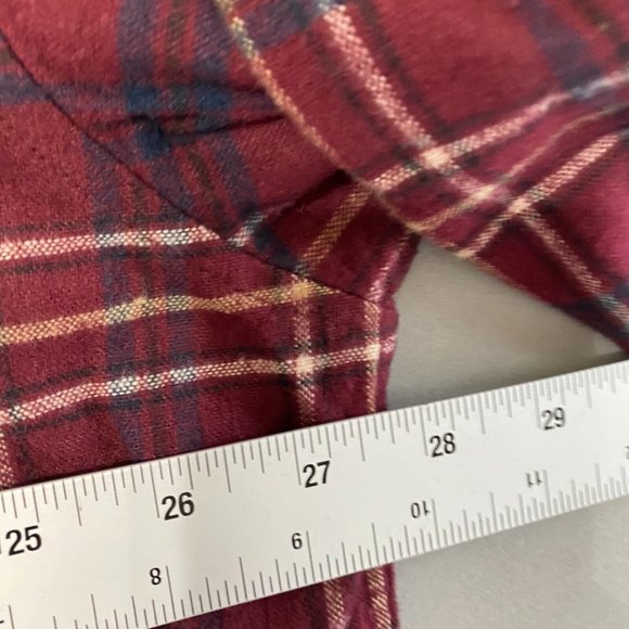 Rural Life Shirt Mens 2XL Chamois Flannel VIntage maroon plaid Tartan button up - Picture 4 of 6